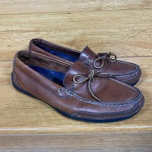 Vtg Polo Sport Ralph Lauren Shoes Mens Size 9.5 D Brown Leather Lace Up Boat